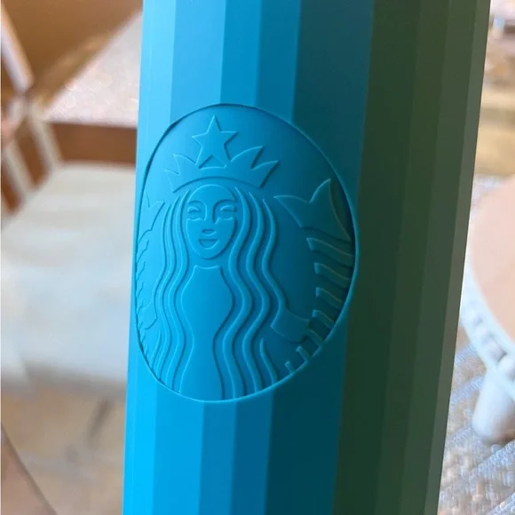 💙 Starbucks Matte Teal Aqua Dark Turquoise Blue Venti Tumbler NEW Overseas HTF - Picture 9 of 11